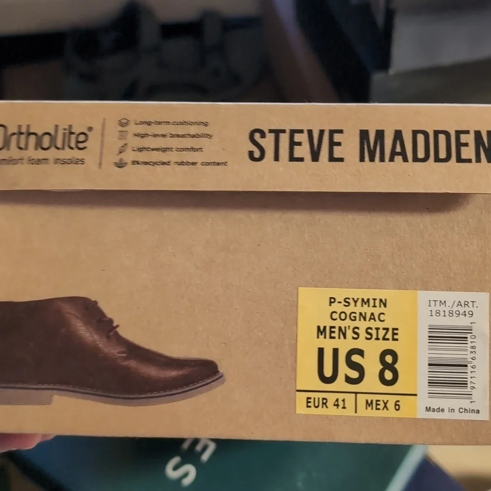 STEVE MADDEN Men's Short Chukka P-Symin Boots In Cognac